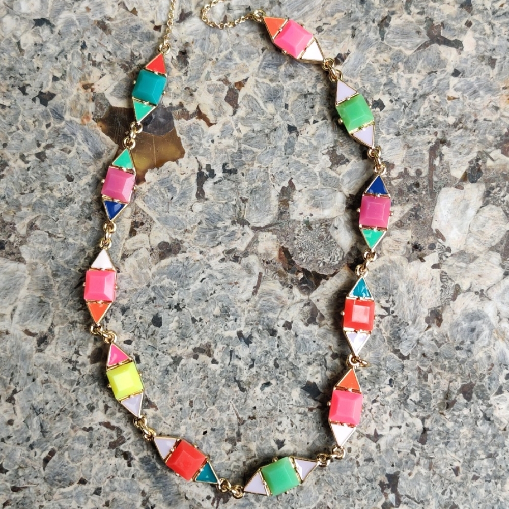 Geometric Neon Gold Necklace - Picture 3 of 5